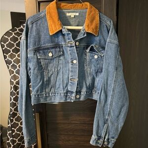 PACSUN Cropped Jean Jacket with Collar M